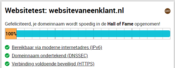 Websitetest websitevaneenklant.nl 100%